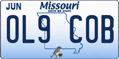 MO license plate OL9C0B
