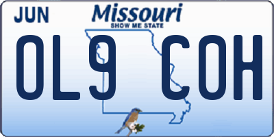 MO license plate OL9C0H