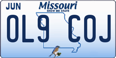 MO license plate OL9C0J