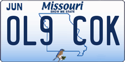 MO license plate OL9C0K