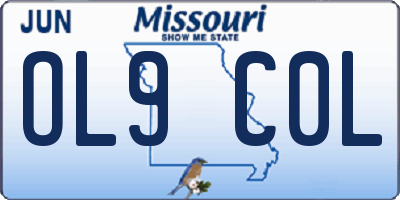 MO license plate OL9C0L