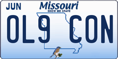 MO license plate OL9C0N