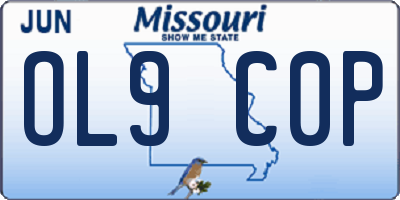 MO license plate OL9C0P