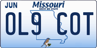 MO license plate OL9C0T