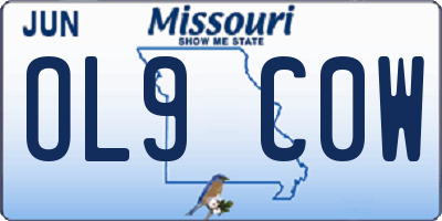 MO license plate OL9C0W