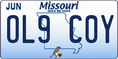 MO license plate OL9C0Y