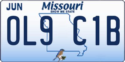 MO license plate OL9C1B