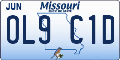 MO license plate OL9C1D