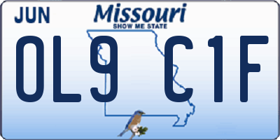 MO license plate OL9C1F