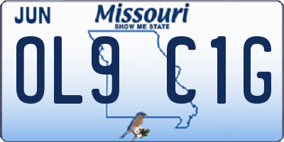 MO license plate OL9C1G