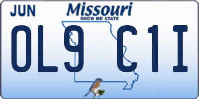 MO license plate OL9C1I