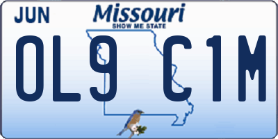 MO license plate OL9C1M