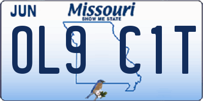 MO license plate OL9C1T