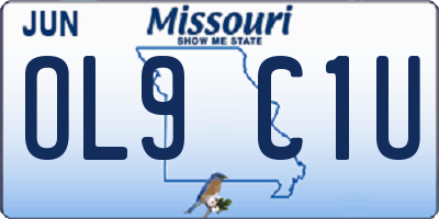 MO license plate OL9C1U