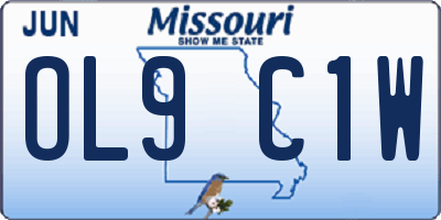MO license plate OL9C1W