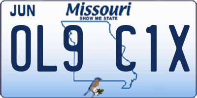 MO license plate OL9C1X