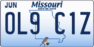 MO license plate OL9C1Z