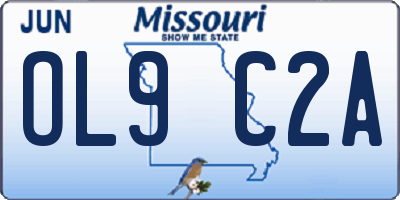 MO license plate OL9C2A