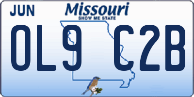 MO license plate OL9C2B
