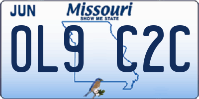 MO license plate OL9C2C
