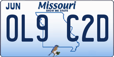 MO license plate OL9C2D