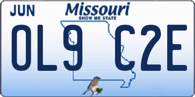 MO license plate OL9C2E