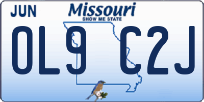 MO license plate OL9C2J