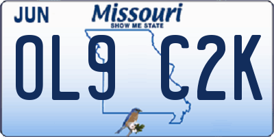 MO license plate OL9C2K