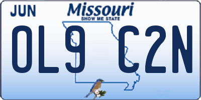 MO license plate OL9C2N