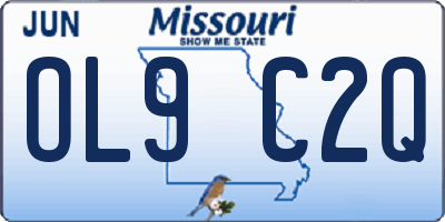 MO license plate OL9C2Q