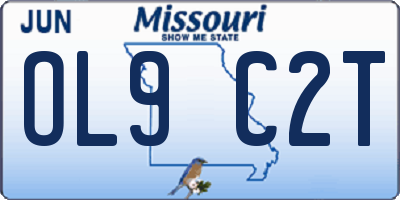 MO license plate OL9C2T