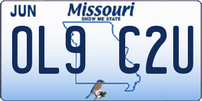 MO license plate OL9C2U