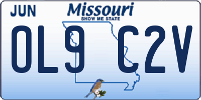 MO license plate OL9C2V