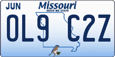 MO license plate OL9C2Z