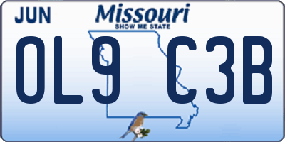 MO license plate OL9C3B