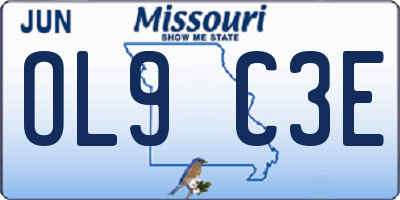 MO license plate OL9C3E