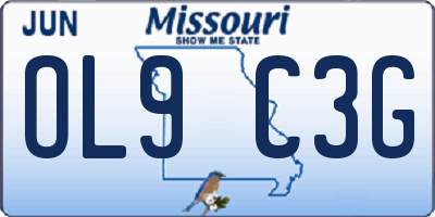 MO license plate OL9C3G