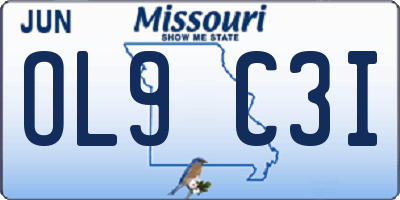 MO license plate OL9C3I