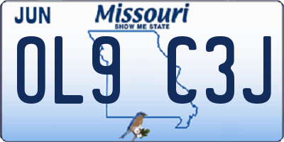 MO license plate OL9C3J