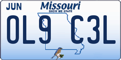 MO license plate OL9C3L