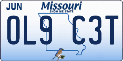 MO license plate OL9C3T