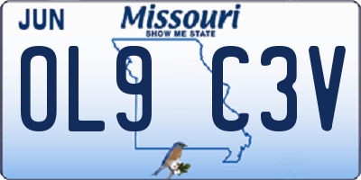 MO license plate OL9C3V