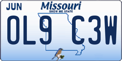 MO license plate OL9C3W