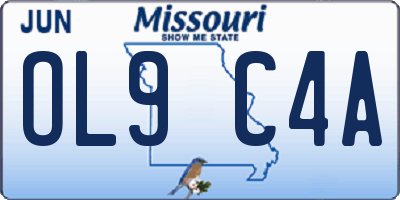 MO license plate OL9C4A