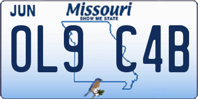 MO license plate OL9C4B