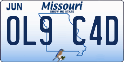 MO license plate OL9C4D