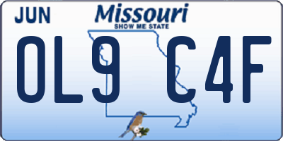 MO license plate OL9C4F