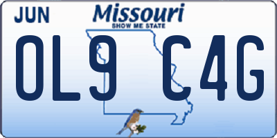 MO license plate OL9C4G