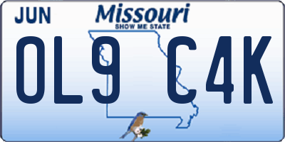 MO license plate OL9C4K