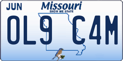 MO license plate OL9C4M